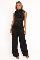 Brinley One Shoulder Jumpsuit - Black